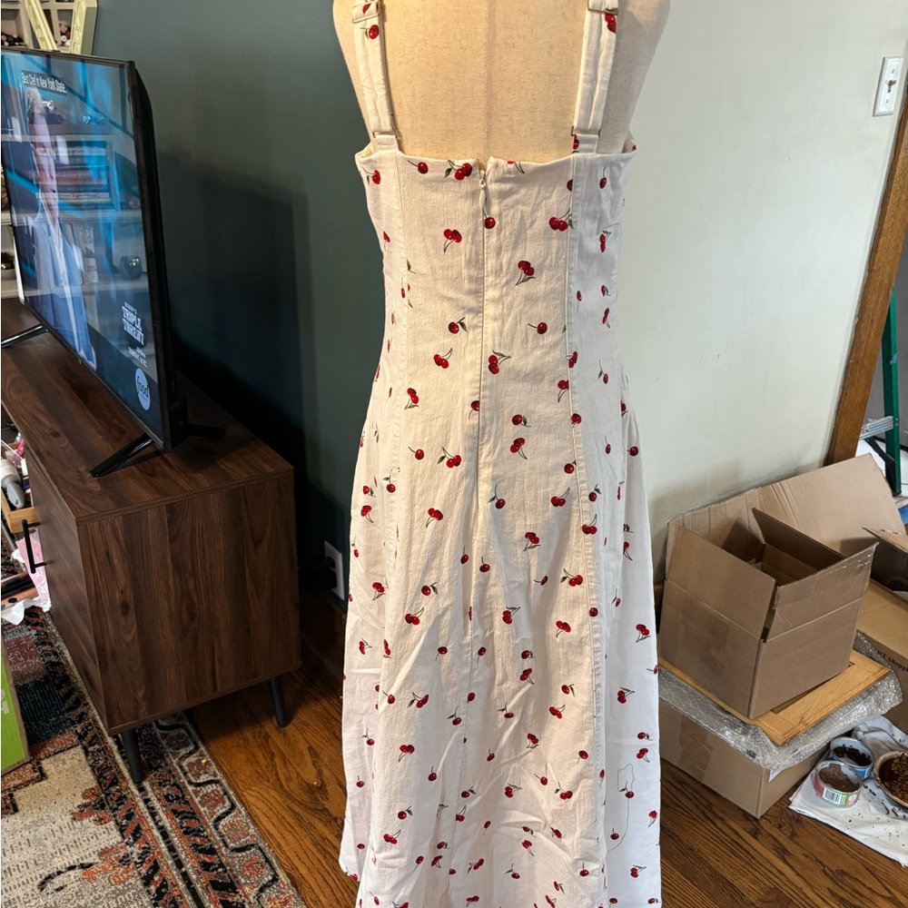 Abercrombie Mila Stretch Midi Dress Size Large Tall - Picture 7 of 8